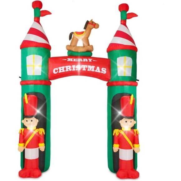 9FT Christmas Inflatable Archway Outdoor Decorations with Built-in LED Lights